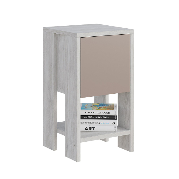 Κομοδίνο Με Ντουλάπι & Ράφι (30x30x55) A-G Ema 776HMS3421 Light Mocha