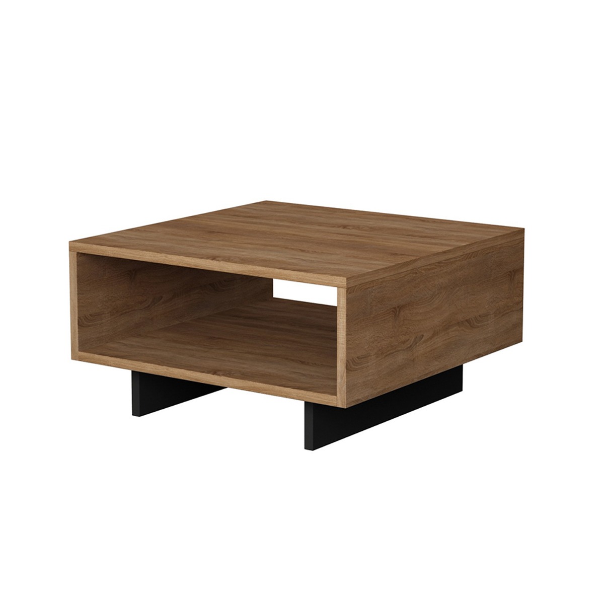 Τραπέζι Σαλονιού με Ράφι (60X60X32) A-G Hola 855Dte2808 Oak Anthracite Home Έπιπλα Τραπεζάκια Spitishop