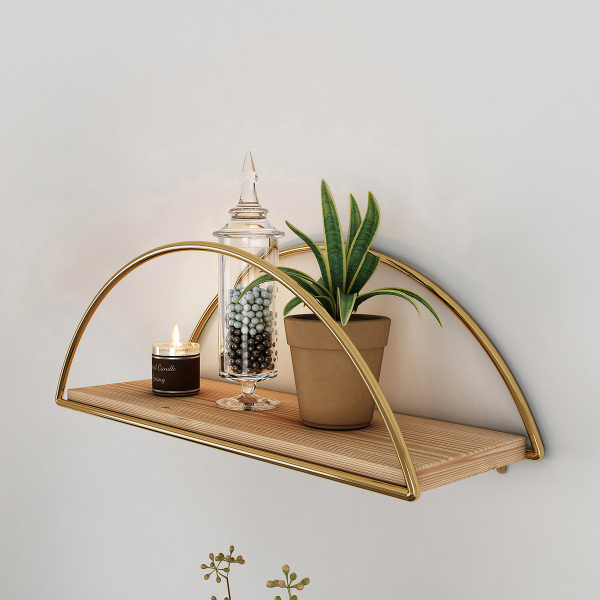 Ράφι Τοίχου (41x15x18) A-G 498HFT1102 Gold Brown
