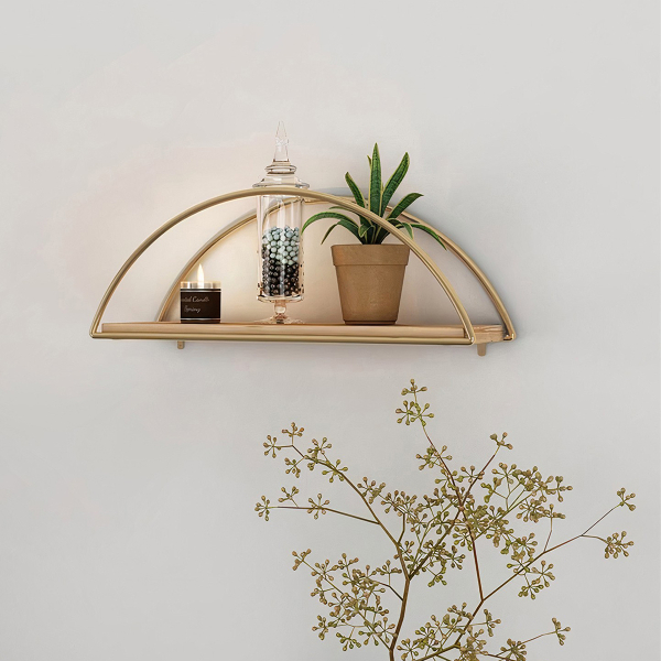 Ράφι Τοίχου (41x15x18) A-G 498HFT1102 Gold Brown