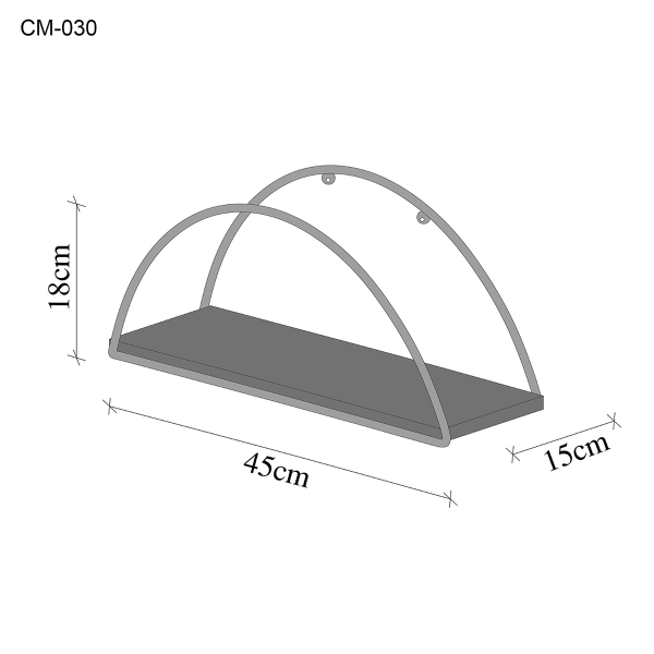 Ράφι Τοίχου (41x15x18) A-G 498HFT1102 Gold Brown