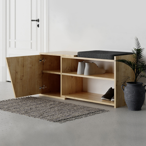 Παγκάκι Με Αποθηκευτικό Χώρο - Παπουτσοθήκη (104x37x47) A-G Fiona 855DTE4407 Oak