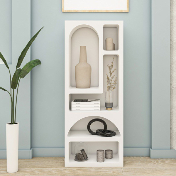 Βιβλιοθήκη Δαπέδου 5 Θέσεων (60x32x150) A-G Venus 125GLN1221 White