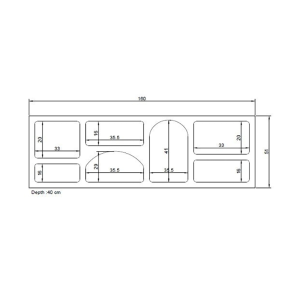Έπιπλο Τηλεόρασης (160x40x51) A-G Ferlis 125GLN1225 White