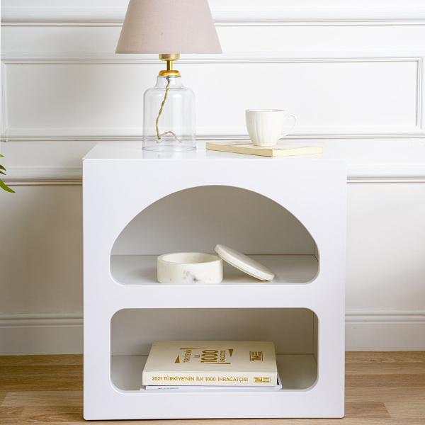 Κομοδίνο Με Ράφια (50x40x50) A-G Lorin 125GLN1226 White