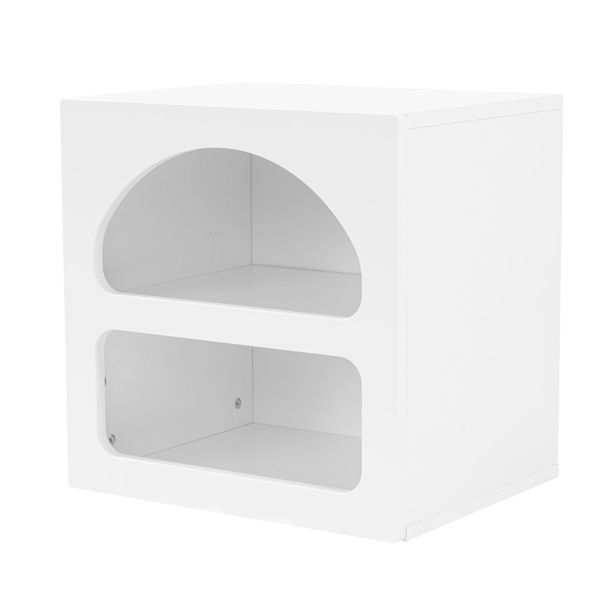 Κομοδίνο με Ράφια (50X40X50) A-G Lorin 125Gln1226 White Home Έπιπλα Κρεβατοκάμαρας Κομοδίνα Spitishop