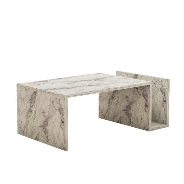 Τραπέζι Σαλονιού Με Ράφια (87x32.4x50) A-G Memo 495SSE2114 Freesia Marble