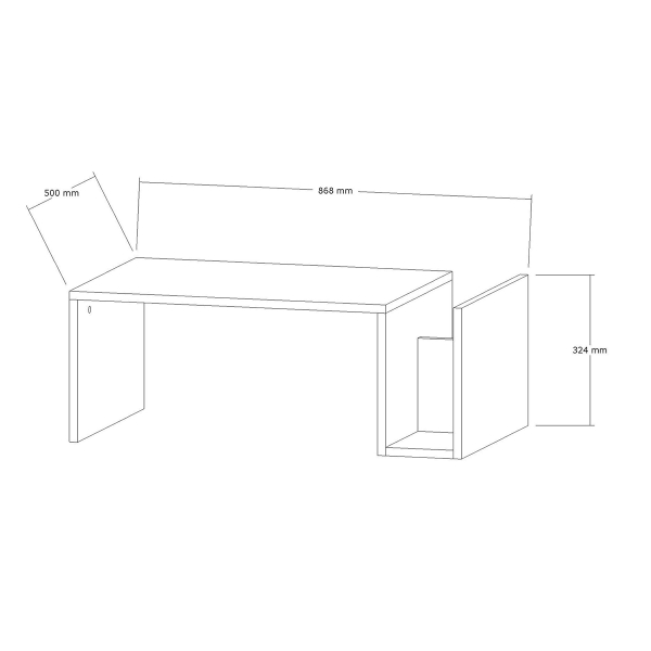 Τραπέζι Σαλονιού Με Ράφια (87x32.4x50) A-G Memo 495SSE2115 Travertine