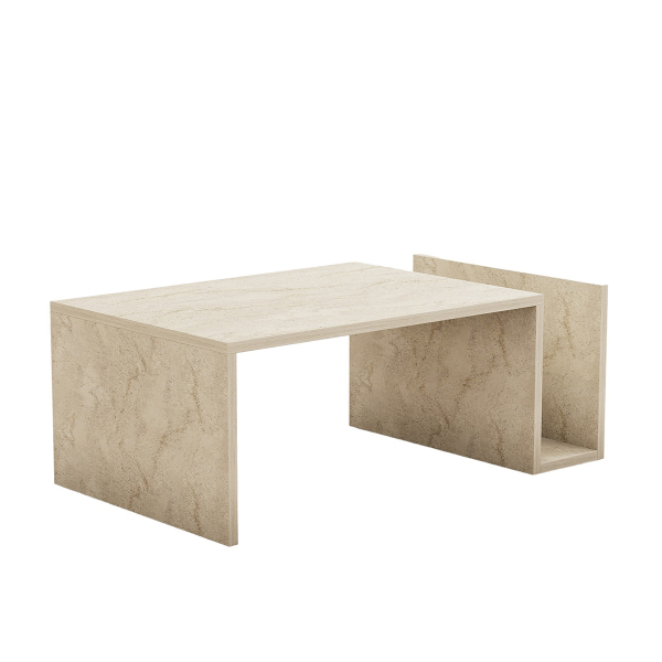 Τραπέζι Σαλονιού Με Ράφια (87x32.4x50) A-G Memo 495SSE2115 Travertine