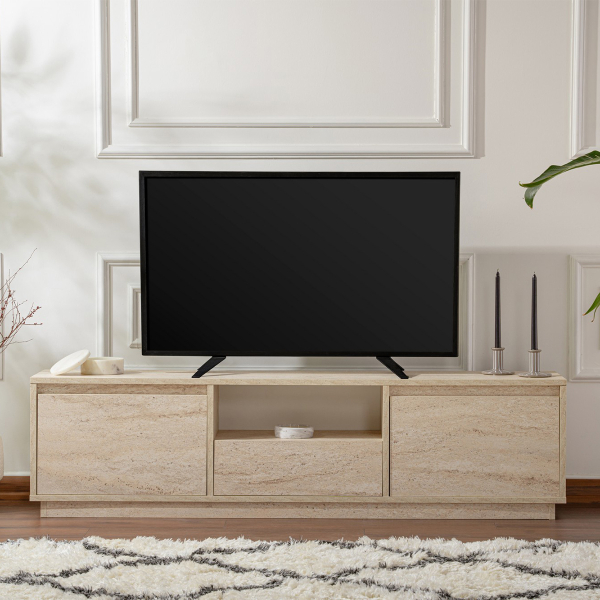 Έπιπλο Τηλεόρασης (160x29.5x42) A-G Vanguard 241NRD1315 Travertine