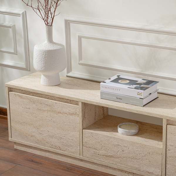 Έπιπλο Τηλεόρασης (160x29.5x42) A-G Vanguard 241NRD1315 Travertine