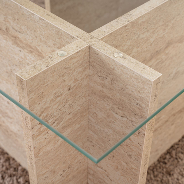 Τραπέζι Σαλονιού (105x65x40) A-G Vetrino 353NRD1102 Travertine