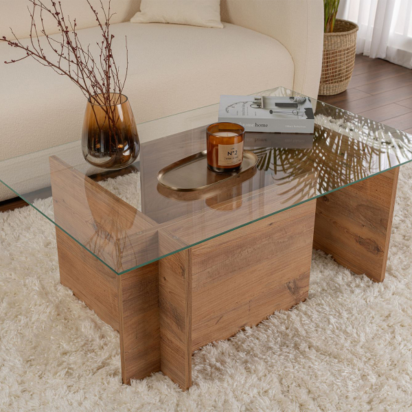 Τραπέζι Σαλονιού (105x65x40) A-G Vetrino 353NRD1106 Atlantic Pine