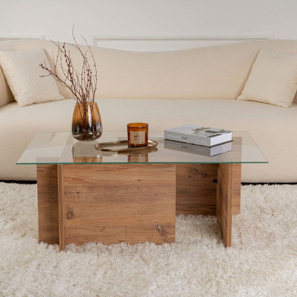 Τραπέζι Σαλονιού (105x65x40) A-G Vetrino 353NRD1106 Atlantic Pine