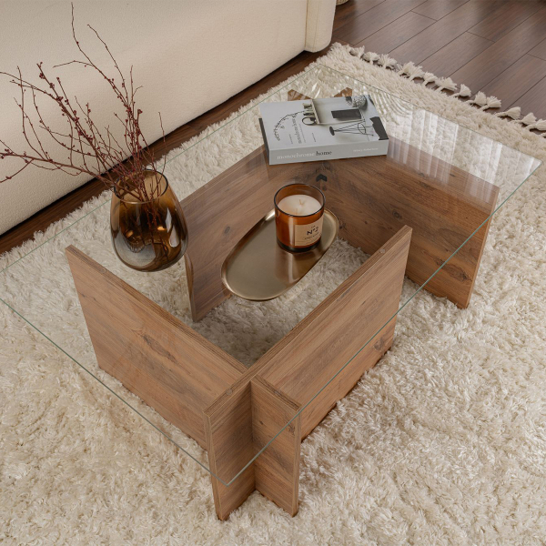 Τραπέζι Σαλονιού (105x65x40) A-G Vetrino 353NRD1106 Atlantic Pine