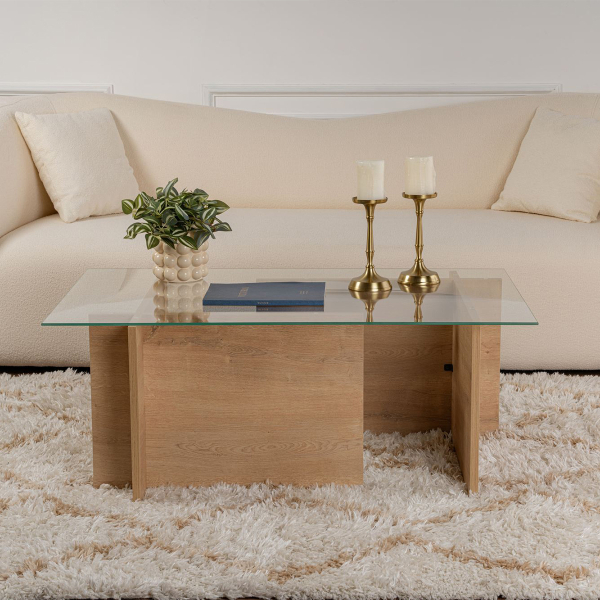 Τραπέζι Σαλονιού (105x65x40) A-G Vetrino 353NRD1109 Honey Oak