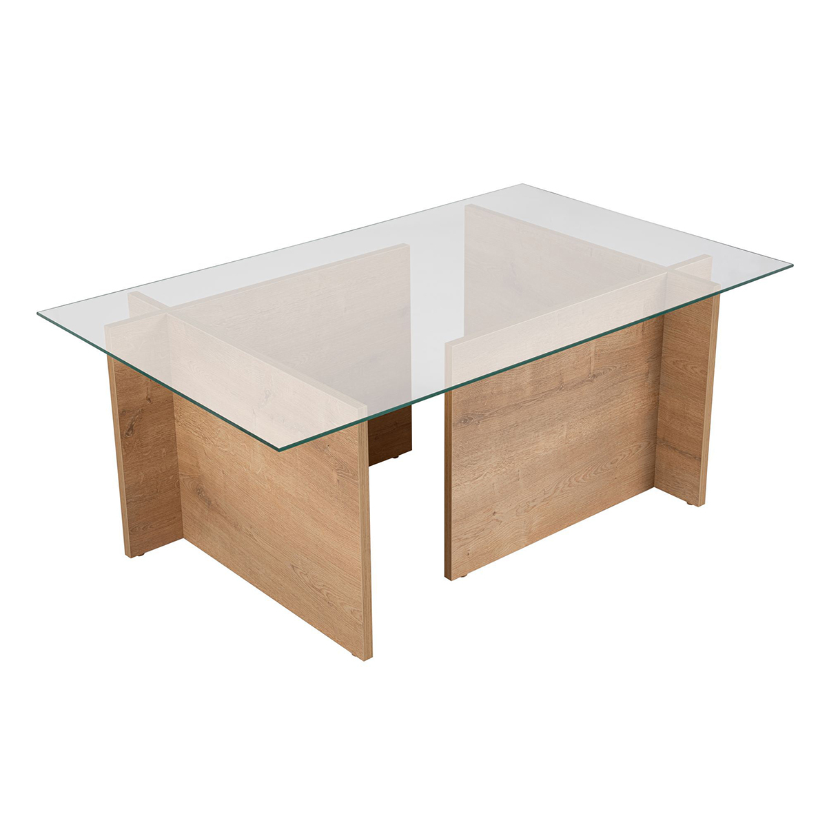 Τραπέζι Σαλονιού (105X65X40) A-G Vetrino 353Nrd1109 Honey Oak Home Έπιπλα Τραπεζάκια Spitishop