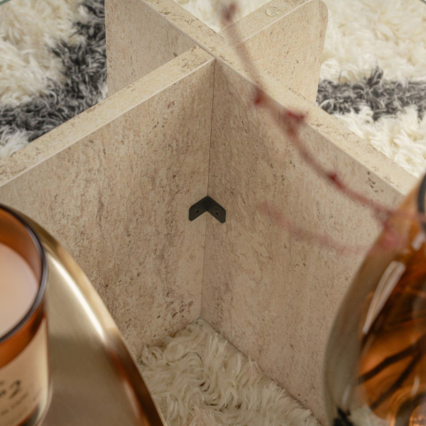 Τραπέζι Σαλονιού (105x65x30) A-G Flavio 353NRD1110 Travertine