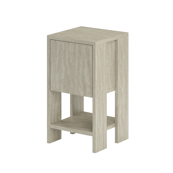 Κομοδίνο Με Ντουλάπι & Ράφι (30x30x55) A-G Ema 776HMS3440 Travertine