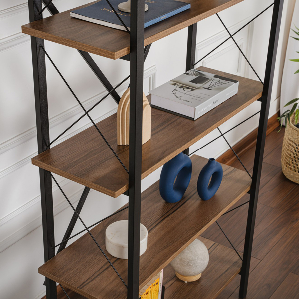 Ραφιέρα Δαπέδου 5 Θέσεων (90x33.5x180) A-G Elysian 241NRD1333 White/Black