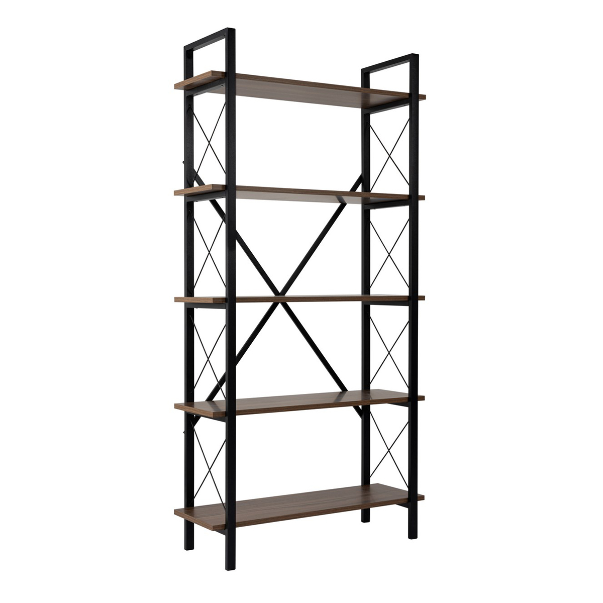 Ραφιέρα Δαπέδου 5 Θέσεων (90X33 5X180) A-G Elysian 241Nrd1333 Walnut Black Home Έπιπλα Βιβλιοθήκες - Ραφιέρες Spitishop