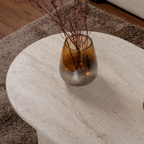 Τραπέζι Σαλονιού (119x60x40) A-G Sable 909NRD1103 Travertine