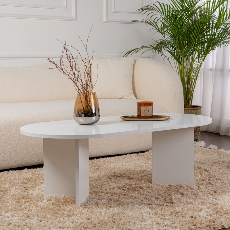 Τραπέζι Σαλονιού (119x60x40) A-G Sable 909NRD1108 White