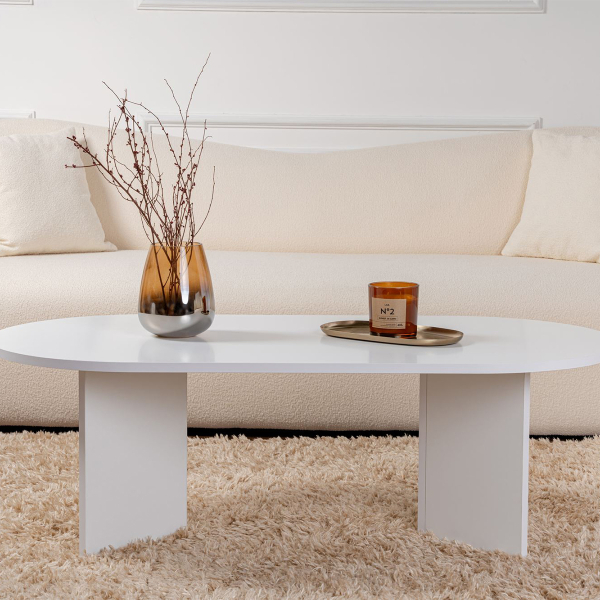 Τραπέζι Σαλονιού (119x60x40) A-G Sable 909NRD1108 White