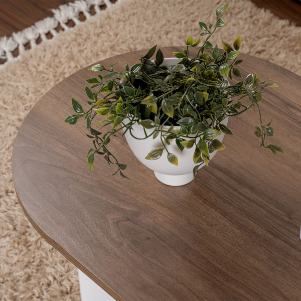 Τραπέζι Σαλονιού (119x60x40) A-G Sable 909NRD1111 Walnut/White