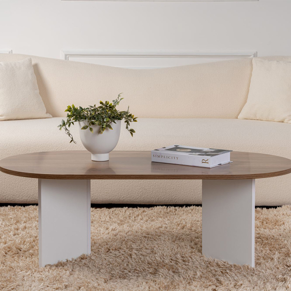 Τραπέζι Σαλονιού (119x60x40) A-G Sable 909NRD1111 Walnut/White