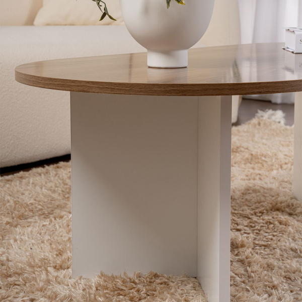 Τραπέζι Σαλονιού (119x60x40) A-G Sable 909NRD1111 Walnut/White