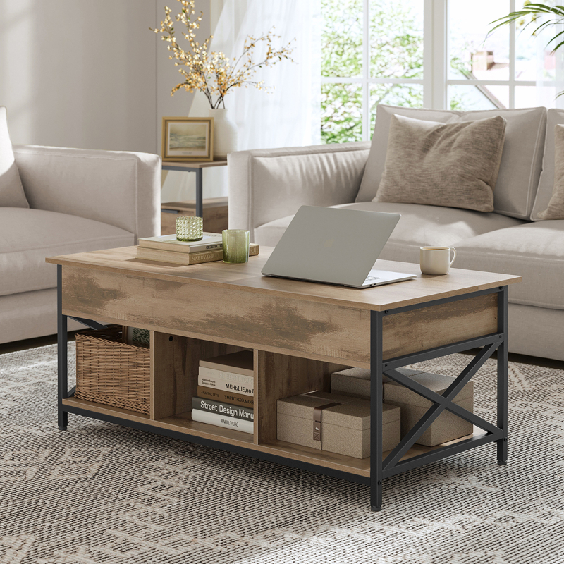 Τραπέζι Σαλονιού Με Σερβιτόρο & 3 Ράφια (120x60x48) Vasagle LCT215K50