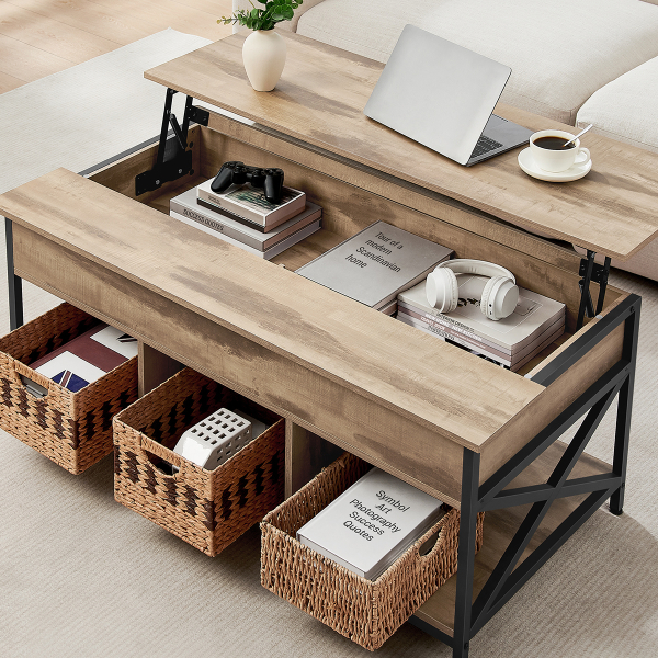 Τραπέζι Σαλονιού Με Σερβιτόρο & 3 Ράφια (120x60x48) Vasagle LCT215K50