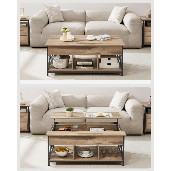 Τραπέζι Σαλονιού Με Σερβιτόρο & 3 Ράφια (120x60x48) Vasagle LCT215K50