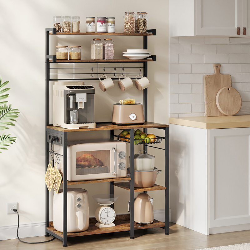 Ραφιέρα Δαπέδου 7 Θέσεων Με Ενσωματωμένες Πρίζες (90x40x165.5) Vasagle KKS031K11V1