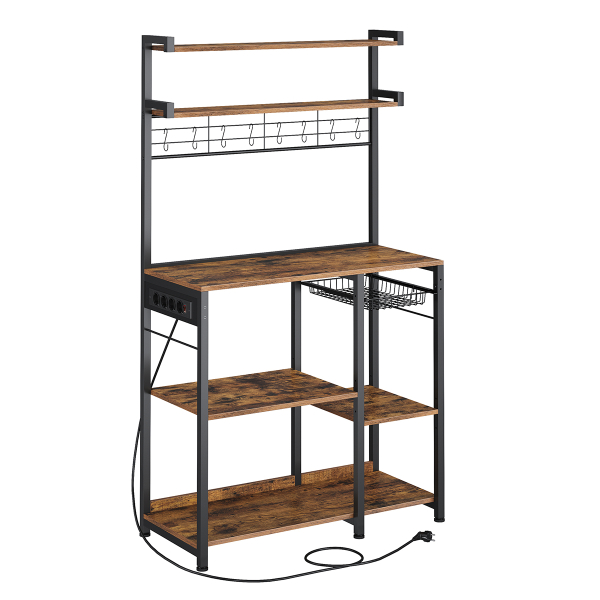 Ραφιέρα Δαπέδου 7 Θέσεων Με Ενσωματωμένες Πρίζες (90x40x165.5) Vasagle KKS031K11V1