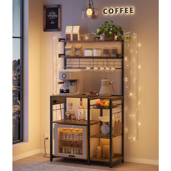 Ραφιέρα Δαπέδου 7 Θέσεων Με Ενσωματωμένες Πρίζες (90x40x165.5) Vasagle KKS031K11V1