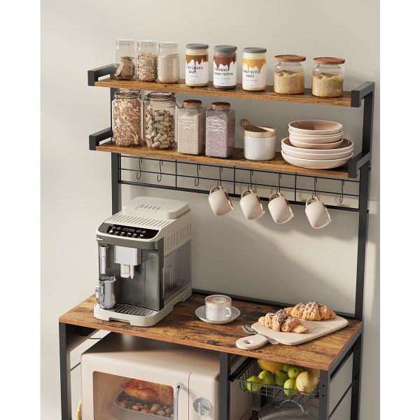 Ραφιέρα Δαπέδου 7 Θέσεων Με Ενσωματωμένες Πρίζες (90x40x165.5) Vasagle KKS031K11V1