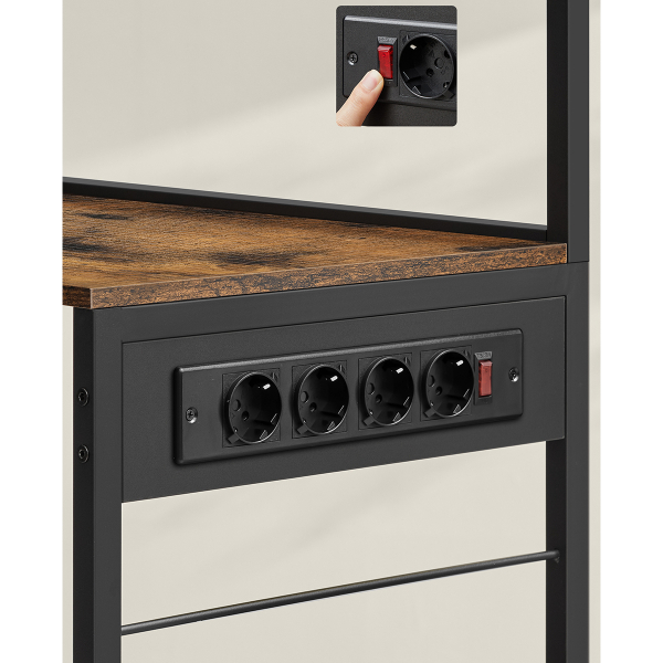 Ραφιέρα Δαπέδου 7 Θέσεων Με Ενσωματωμένες Πρίζες (90x40x165.5) Vasagle KKS031K11V1