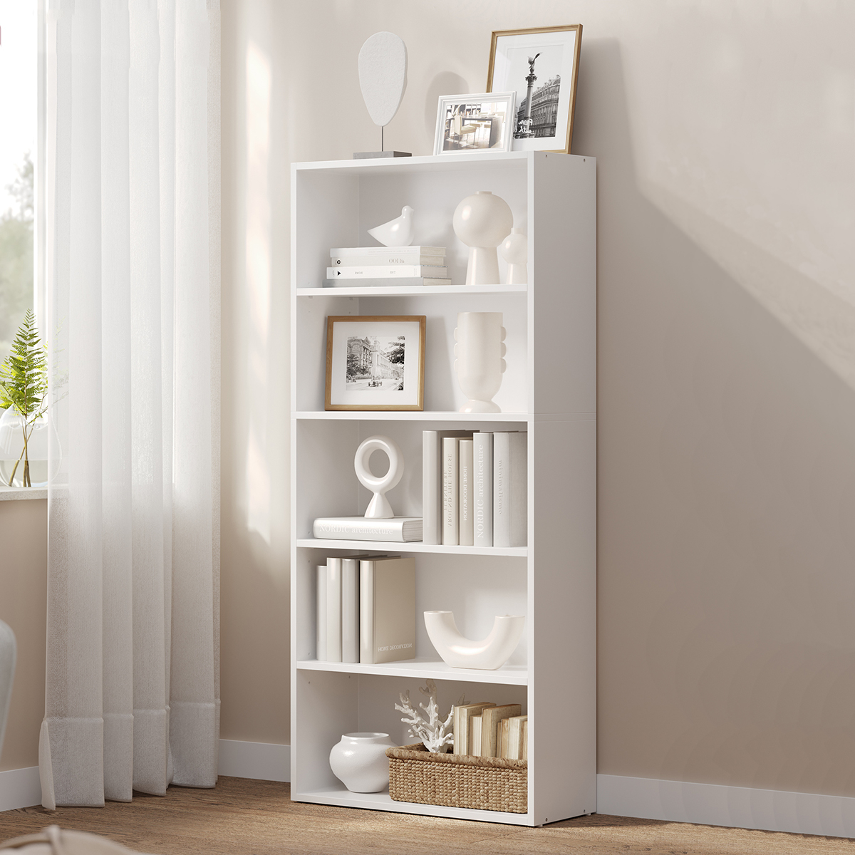 Vasagle Βιβλιοθήκη Δαπέδου 5 Θέσεων (60x24x134) Vasagle LBC165T14