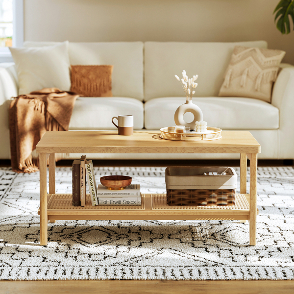 Τραπέζι Σαλονιού Με Ράφι (100x55x45) Vasagle LCT240Y57