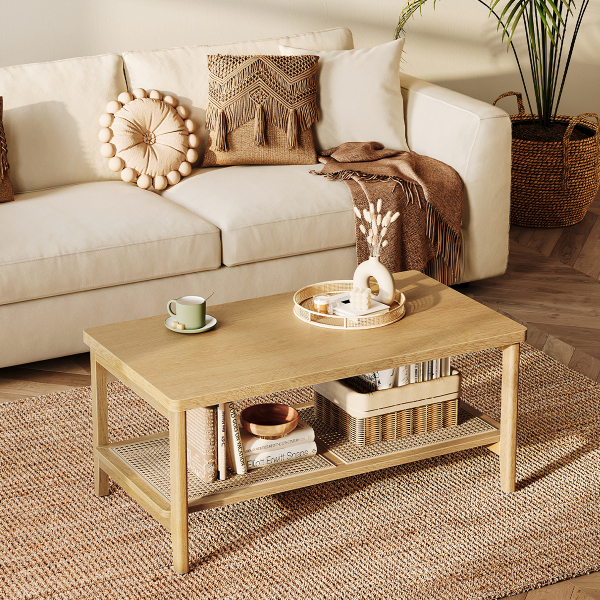 Τραπέζι Σαλονιού Με Ράφι (100x55x45) Vasagle LCT240Y57