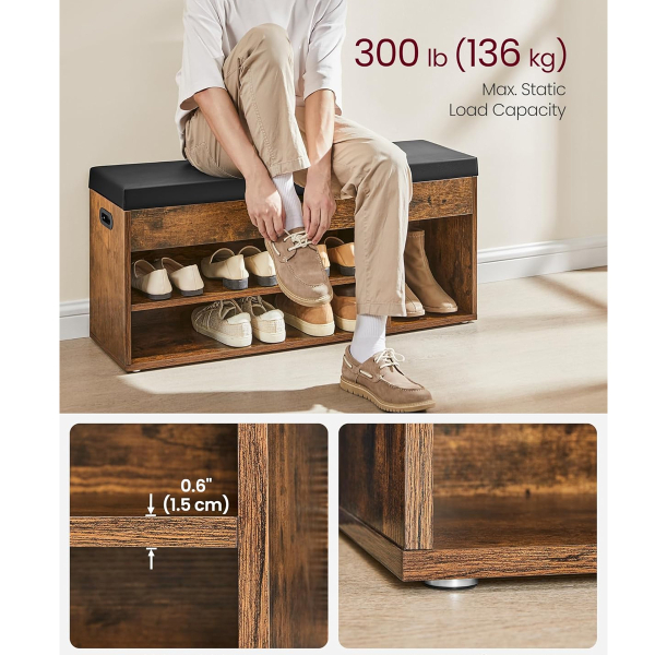 Παγκάκι Εισόδου Με Αποθηκευτικό Χώρο (104x30.5x48) Vasagle LHS130B01