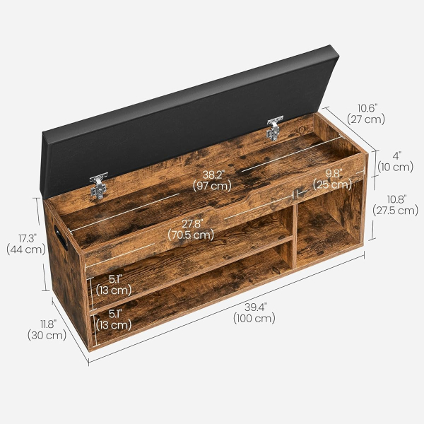 Παγκάκι Εισόδου Με Αποθηκευτικό Χώρο (104x30.5x48) Vasagle LHS130B01