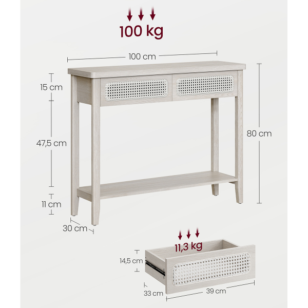 Κονσόλα Εισόδου (100x30x80) Vasagle LNT016K66