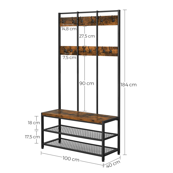 Έπιπλο Εισόδου (100x40x184) Vasagle HSR86BXV1
