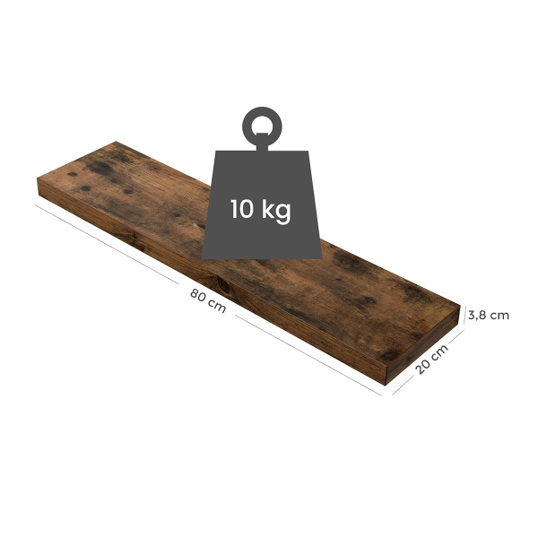 Ράφι Τοίχου (80x20x3.8) Vasagle LWS28BX