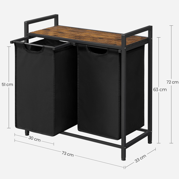 Καλάθια Απλύτων Με Πάγκο (73x33x72) Vasagle BLH201B01V2