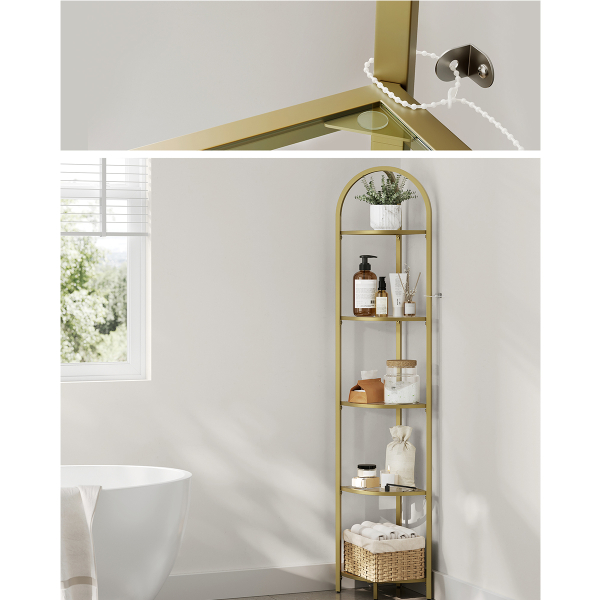 Γωνιακή Ραφιέρα Δαπέδου 5 Θέσεων (29.5x29.5x163.2) Vasagle LGT810A01