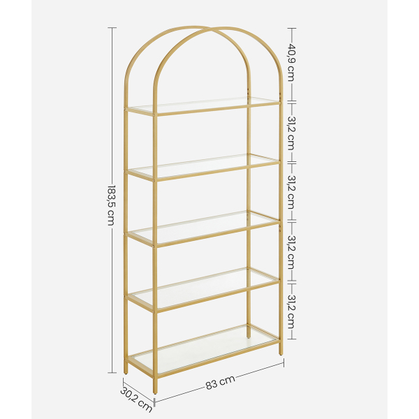 Ραφιέρα Δαπέδου 5 Θέσεων (83x30.2x183.5) Vasagle LGT050A01